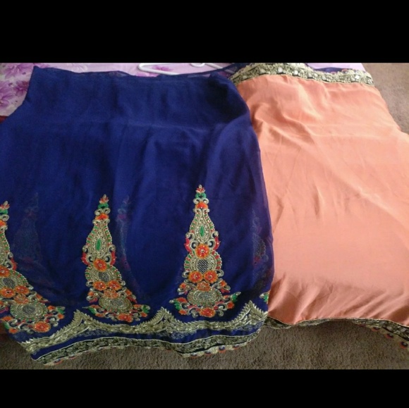 Gorgette embroidery saree - Picture 5 of 7